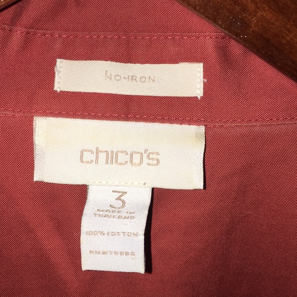 Chico’s Rust Orange Button Down Shirt | Size 3 - Picture 4 of 5